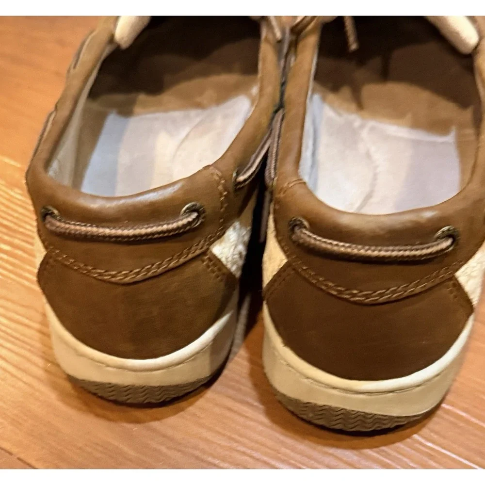 Bass Marlin Men's Boat Shoes Brown/White Leather Lace-Up US 7.5 M 3209-261